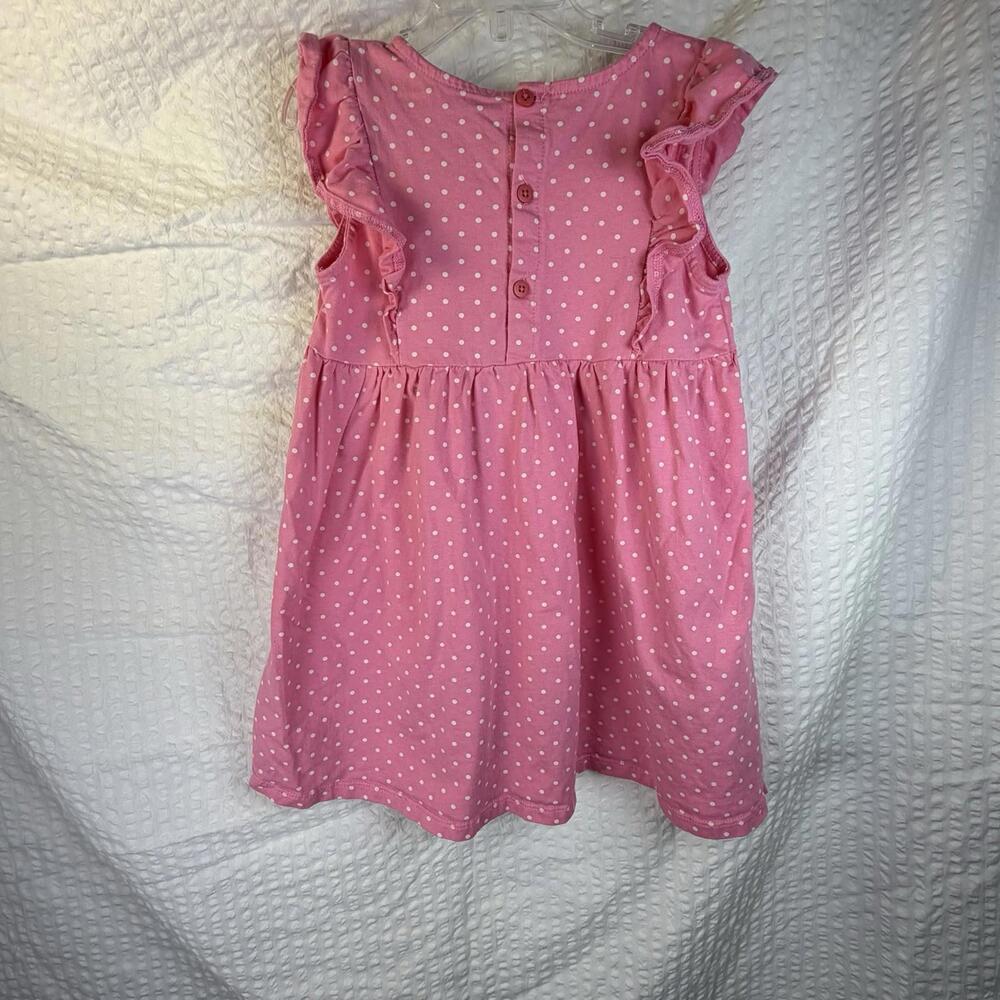 Girls Pink Dotted Unicorn Rainbow Dress Embroidered Strawberries Sz 6 - Picture 7 of 9